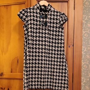 Xhilaration Black and White Houndstooth Mini Dress